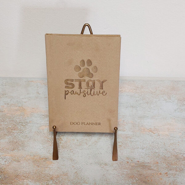 Stay Pawsitive - Planer za vlasnike pasa - Bež korice + Zlatni tisak